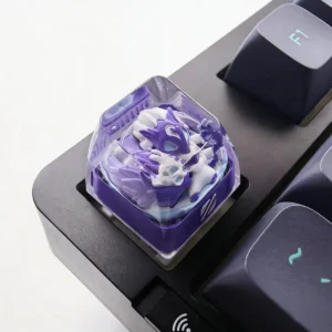 Ethereal Kindred Keycap, a handcrafted League of Legends artisan piece in translucent SA profile resin.