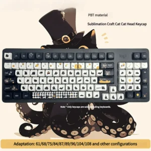 Whimsical Klein Moretti Cat Keycaps Set: LoM Feline Set, showcasing the exclusive Lord of Mysteries chibi character design.