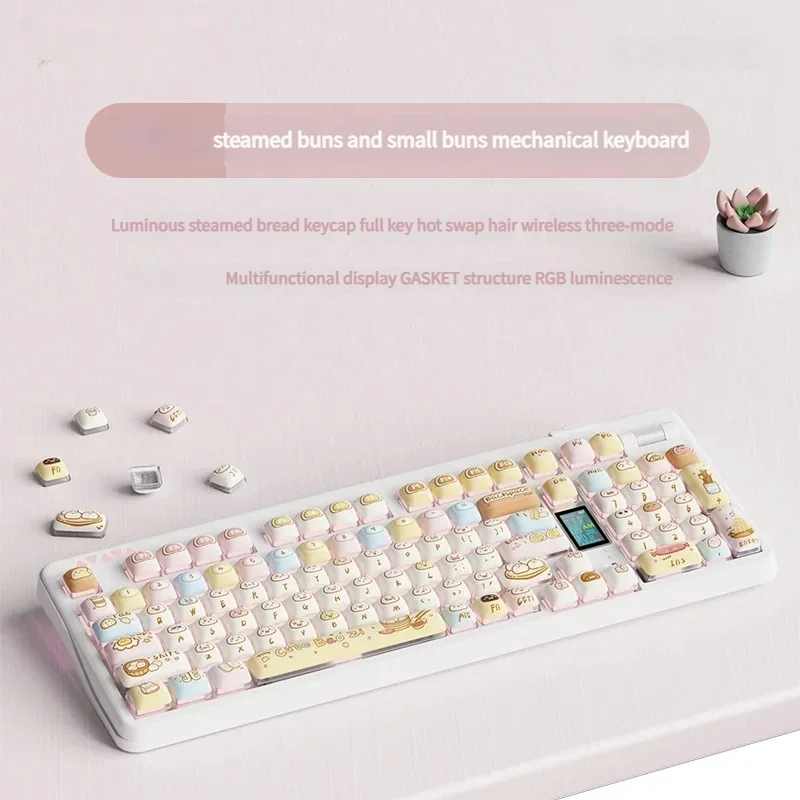 Adorable lucky bun keycap set, a plump and whimsical charm with soft internal, bringing good fortune to your keyboard.