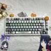 Subaru Awa MDA keycaps set: multiple views of the sleek, ergonomic profile and vibrant four-sided translucent RGB lighting, showing dynamic illumination.