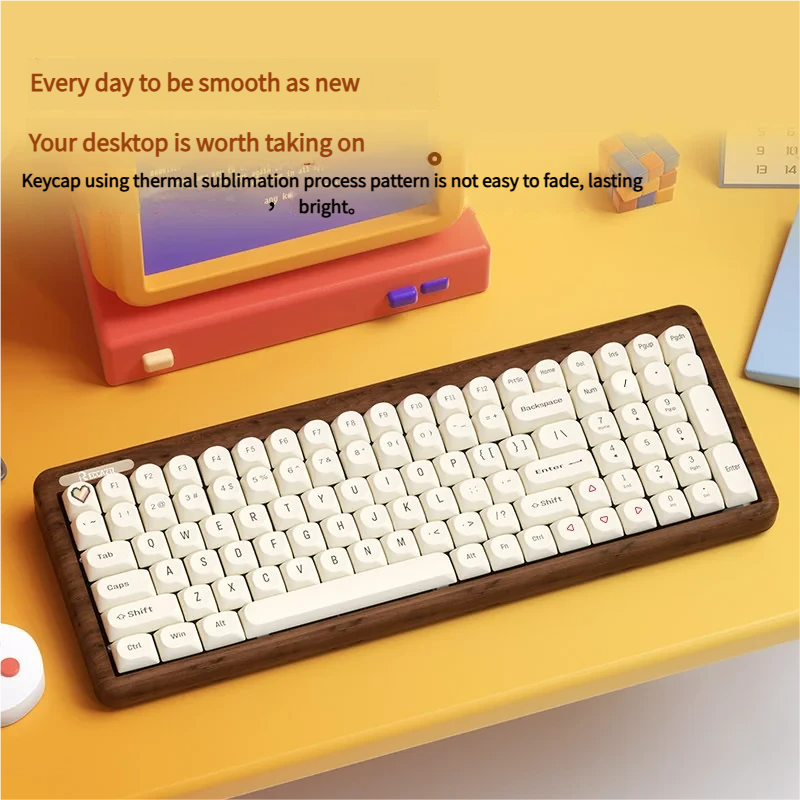 Milk Tofu PBT Dye-Sub keycap set from a distinct angle, highlighting its premium, clean creamy white minimalist aesthetic and crisp legends.