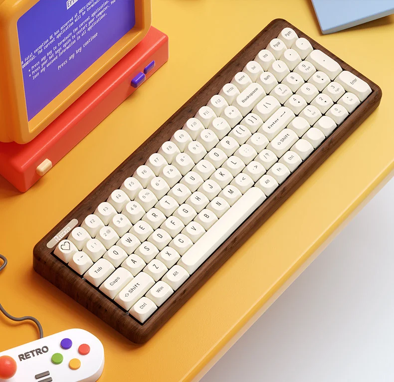 Premium Milk Tofu PBT Dye-Sub keycap set, showcasing a clean, creamy white, minimalist design with crisp legends.