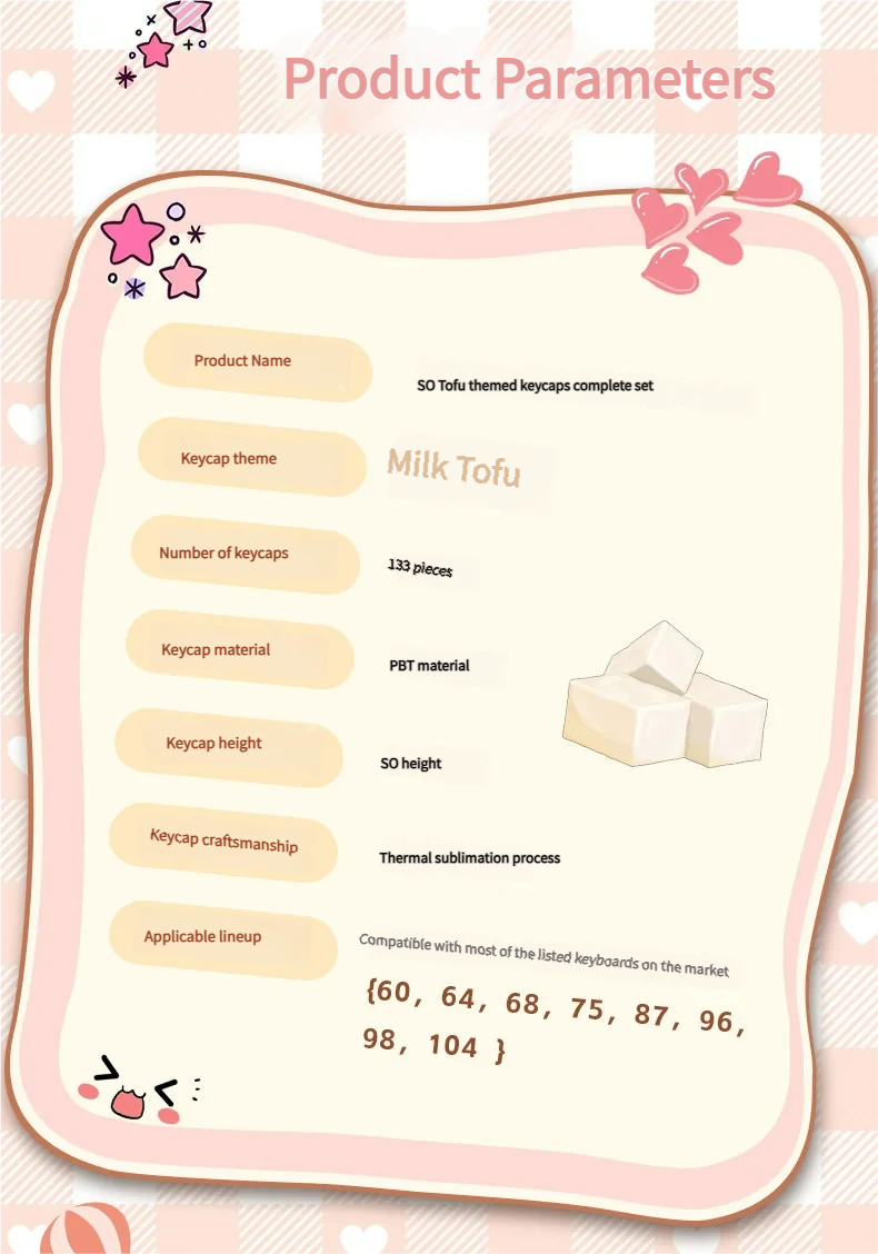 Milk Tofu PBT dye-sub keycaps set displayed from various angles, highlighting their clean, creamy white, minimalist aesthetic and crisp, subtle legends.