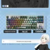 Playful MYGO Rana Kaname Luminous PBT keycaps set, showcasing exclusive anime character art and vibrant all-side RGB glow from various angles.