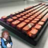 Dive into the vibrant world of Nagasaki Soyo PBT Four-Sided Shine-Through keycaps set, featuring playful anime art and dazzling RGB effects from all sides angles.