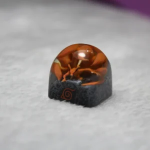 Exquisite handcrafted Naruto Kurama artisan keycap showcasing the dynamic Nine-Tails in fierce anime power art.