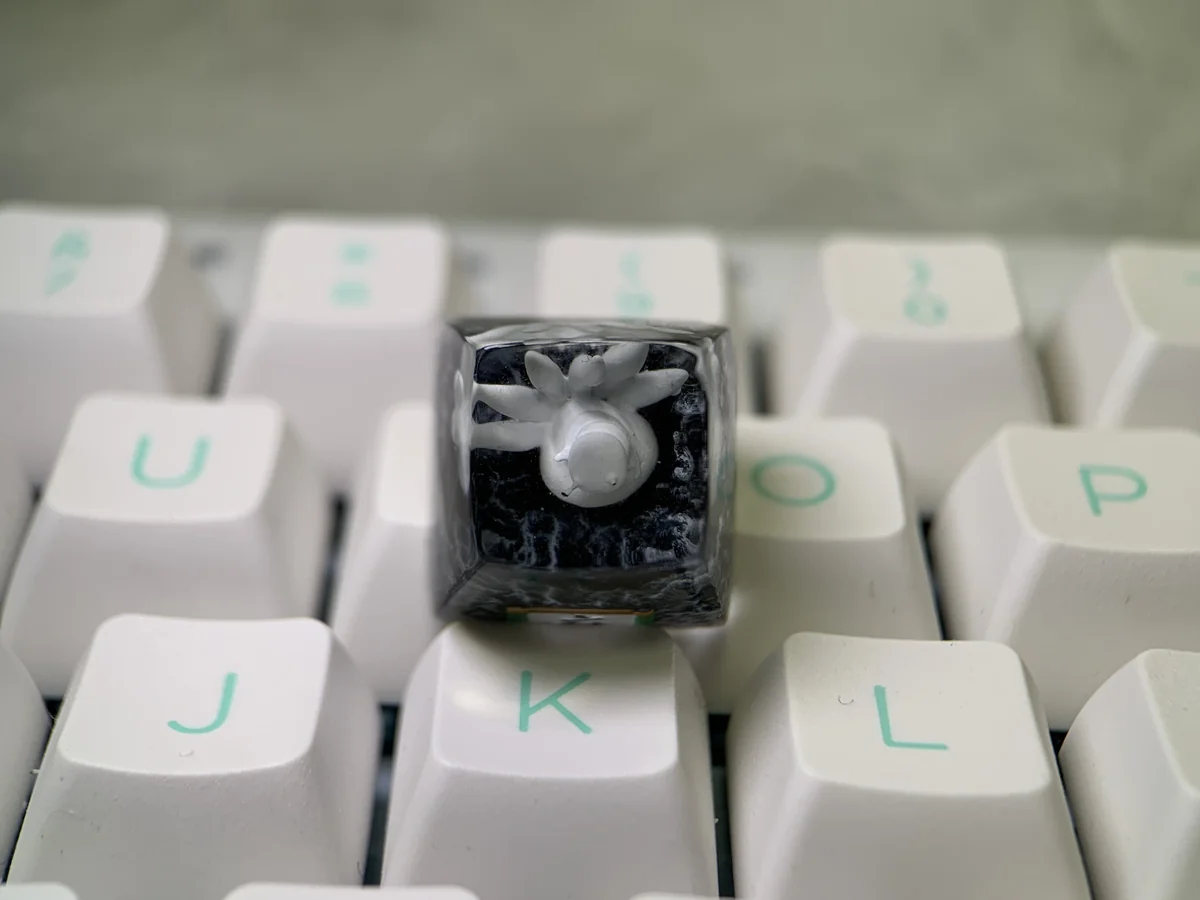 Exquisite handcrafted Naruto Six-Tails Saiken artisan keycap from multiple angles, showcasing its vibrant sculptural details and fierce spirit.