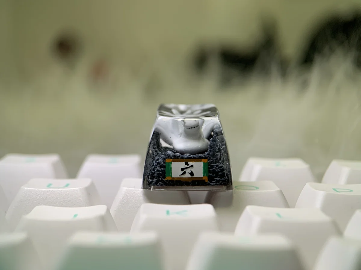 Naruto Six-Tails Saiken Artisan Keycap gallery showcasing exquisite handcrafted details from multiple angles, capturing its fierce spirit and vibrant angles.