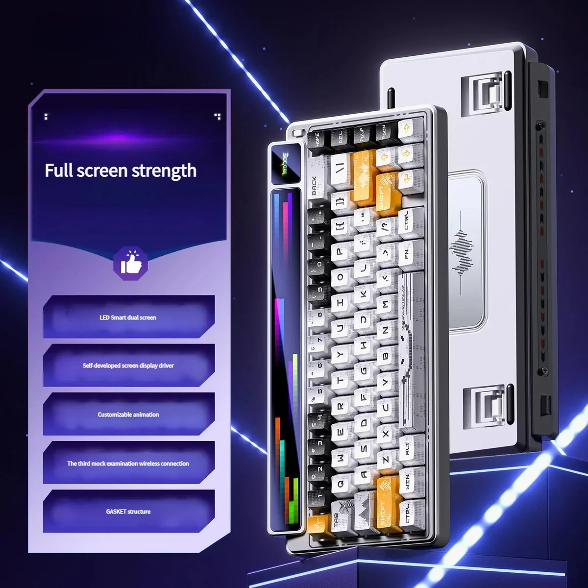 North Star AMG65 Polaris Light wireless mechanical keyboard with customizable dot matrix smart screen and premium light feather switches.