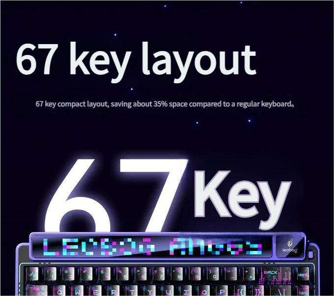 North Star AMG65 Polaris Light wireless mechanical keyboard with customizable dot matrix smart screen and premium light feather switches.