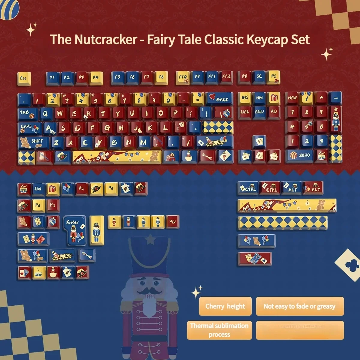 Cozy Comfort Nutcracker PBT keycap set in Cherry profile, capturing its unique earthy tones and a premium, dreamlike natural aesthetic.