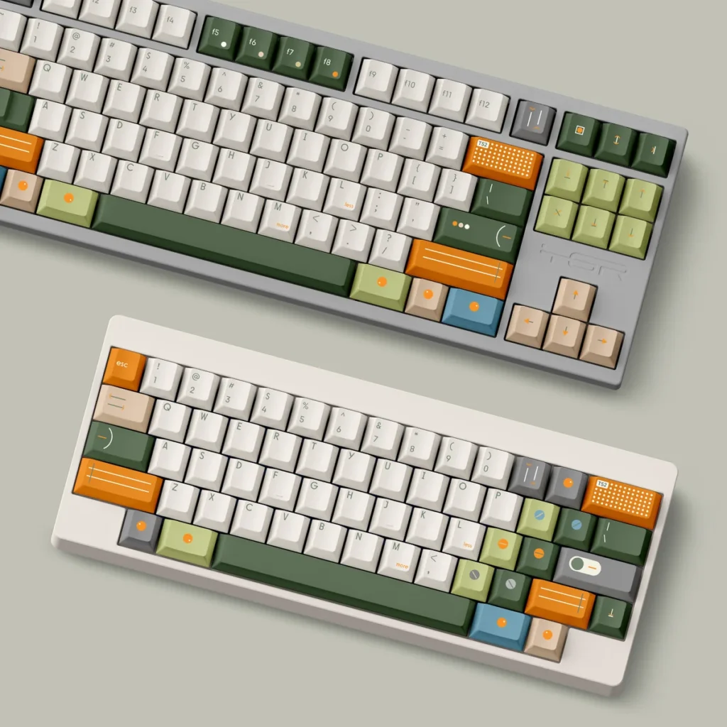 Premium T52 green PBT keycap set showcasing durable PBT and crisp legends for a clean, modern aesthetic.