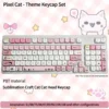 Vibrant, adorable Pixel Cat PBT Keycaps set, showcasing retro pixel art cats on durable PBT with a distinct MOA profile.