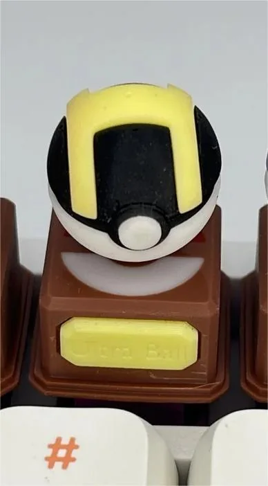 Vibrant 3D sculpted Pokemon Ball keycap, an iconic and premium accessory for keyboard enthusiasts.