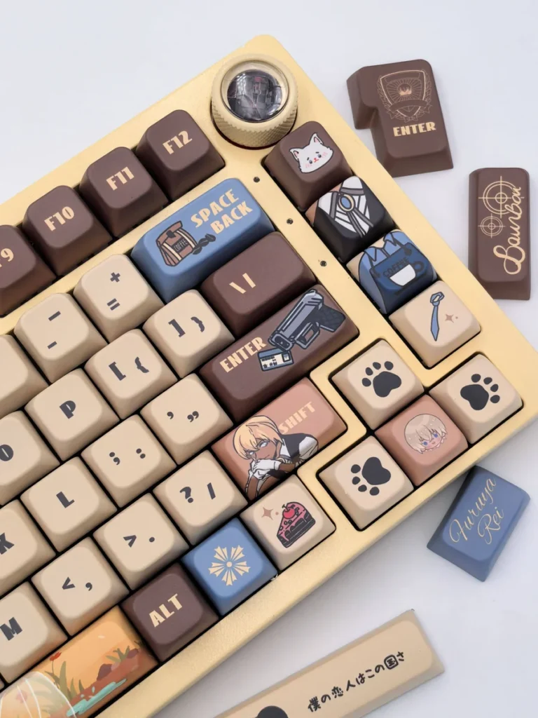 Gallery of the exclusive Rei Furuya MDA keycap set, capturing its iconic style and charisma from various angles. A detailed Detective Conan collectible.
