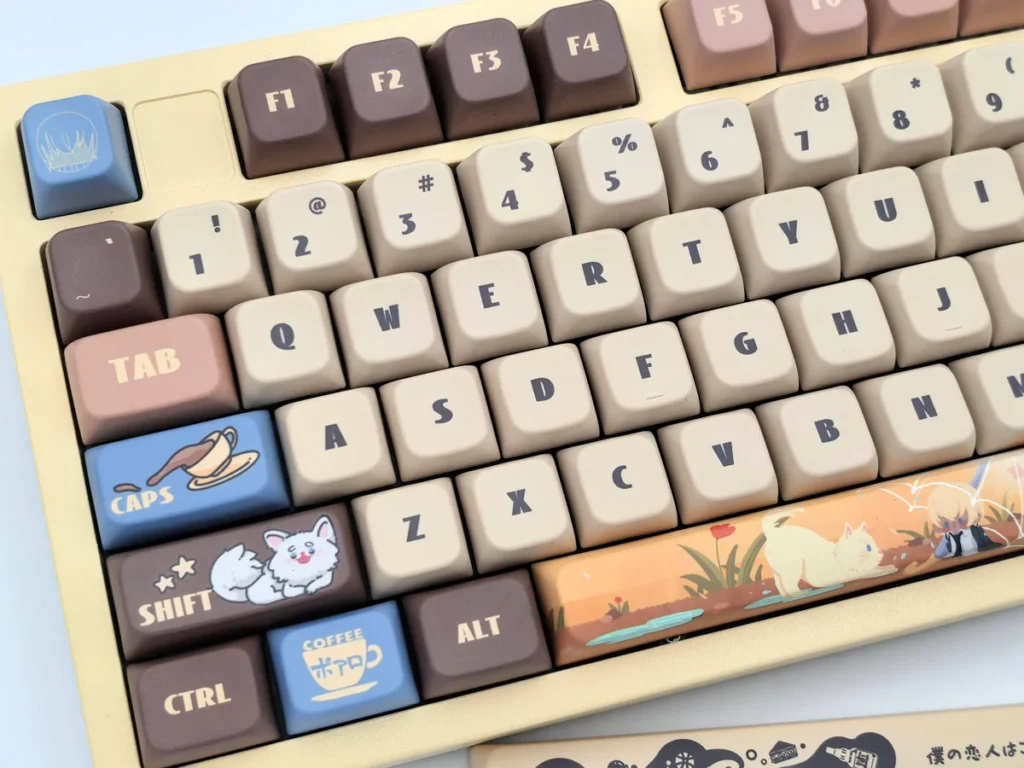 Exclusive Rei Furuya MDA keycap set for Detective Conan collectors, artfully displayed from various angles, highlighting its iconic design and charisma.