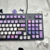 Reze Keycaps: Chainsaw Man MDA set, shown from various angles, reveals explosive character art and vibrant four-sided RGB translucency on premium PBT.