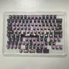 Rikka Takanashi 119-key PBT keycap set, showcasing vibrant four-sided shine-through for a luminous, playful anime aesthetic.