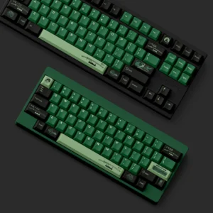 Vibrant Roronoa Zoro PBT dye-sub keycaps set showcasing detailed Roronoa Zoro artwork and crisp legends for durable mechanical keyboards.