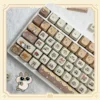Adorable Siamese cat PBT keycap set shown from various angles, highlighting the unique dye-sub illustrations and durable PBT material with warm, soft.