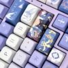 Gallery view of handcrafted Sunday Impressionist MDA profile keycaps set, featuring delicate painterly landscapes and soft hues from various angles.
