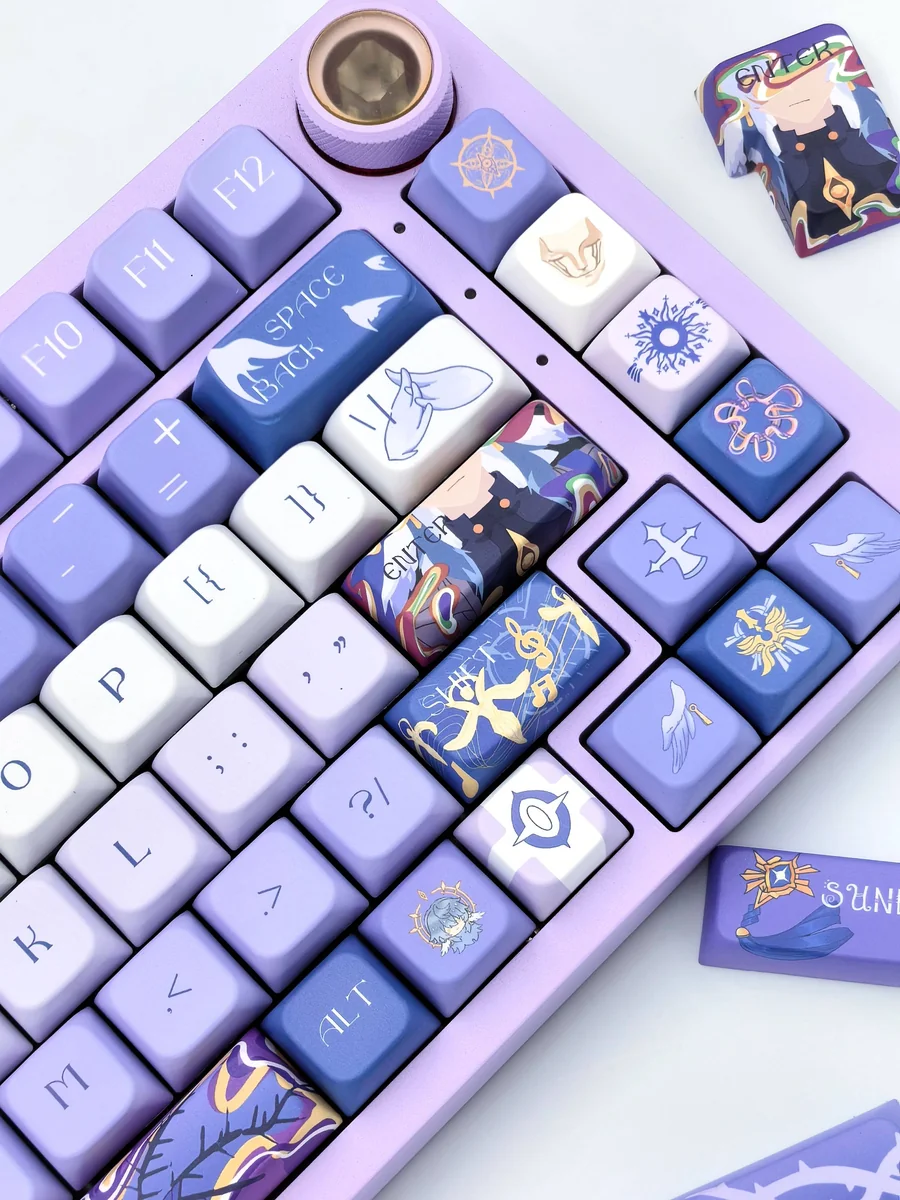 Sunday Artisan Impressionist MDA profile keycaps set from various angles, highlighting the handcrafted painterly landscapes and soft, master-inspired hues.