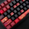 Gallery view of the exquisite handcrafted Fiery Surtr Keycap Set, revealing its intricate molten lava textures and powerful demonic aesthetic from various angles.
