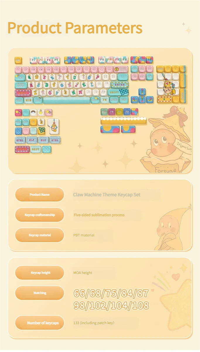 Whimsical claw machine keycap set from a playful side angle, showcasing its intricate miniature arcade design with tiny, colorful prizes.