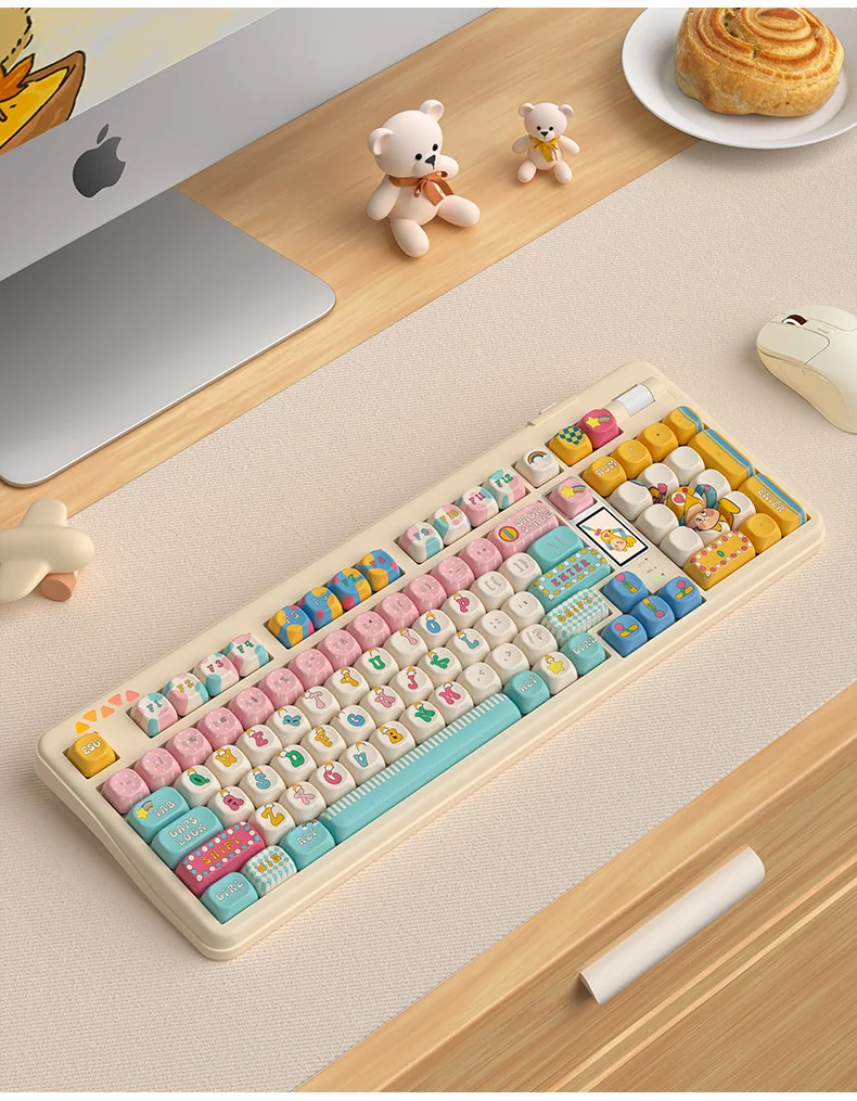 Whimsical claw machine keycap set featuring an intricate miniature arcade scene with colorful prizes, capturing delightful arcade nostalgia.