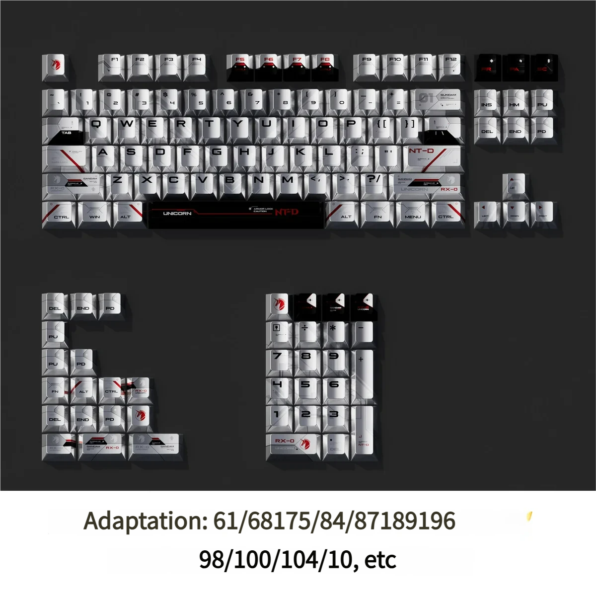 Shimmering Pearlescent Unicorn PBT Keycaps set, angled view revealing iridescent fantasy colors and a premium metallic sheen.