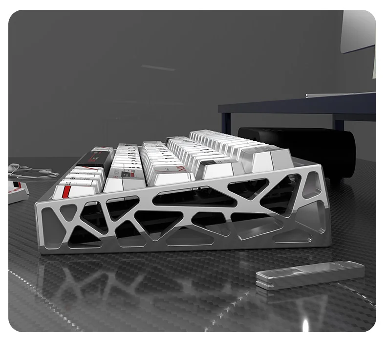 Shimmering pearlescent unicorn PBT keycaps set displays iridescent colors and mystical fantasy design. Its premium metallic sheen shines from all angles.