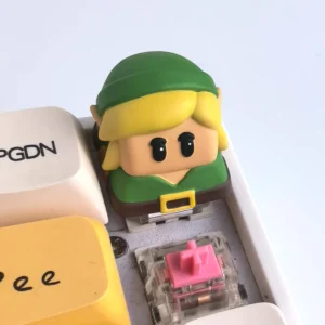 Exquisite handcrafted Link Zelda keycap, an intricate resin sculpture capturing Link's adventurous spirit from Hyrule.
