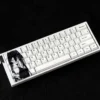 Detailed view of a Adolescent Girl Cherry Keycap Set, highlighting crisp dye-sub samurai patterns and durable construction for wide compatibility.