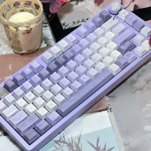 Complete Antiquity theme keycap collection in purple PBT, showcasing ancient Chinese artistry and durable dye-sub legends from all angles.