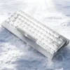 Full set of custom white ice crack artisan keycaps, enhancing mechanical keyboard aesthetic with ceramic craftsmanship.