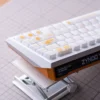 Ornate Baroque Crystal Jelly Magnetic Keycaps Set showcasing translucent designs for magnetic switch keyboards from various angles.