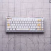 Various angles of the premium Baroque Crystal Jelly Magnetic Keycaps Set, highlighting the ornate translucent patterns for magnetic switch keyboards.