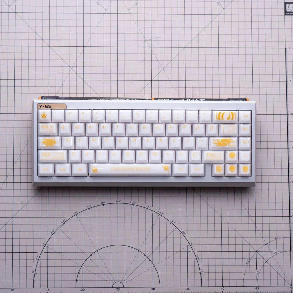 Various angles of the premium Baroque Crystal Jelly Magnetic Keycaps Set, highlighting the ornate translucent patterns for magnetic switch keyboards.
