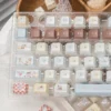 Multiple angles of Whimsical Bear Cafe Cherry Keycap Set, highlighting durable PBT and luminous PC materials.
