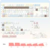 Full 143-Key PBT Dye-Sub Bear Cafe Keyboard Cap Set, playful bears in a cozy coffee shop scene, durable finish.