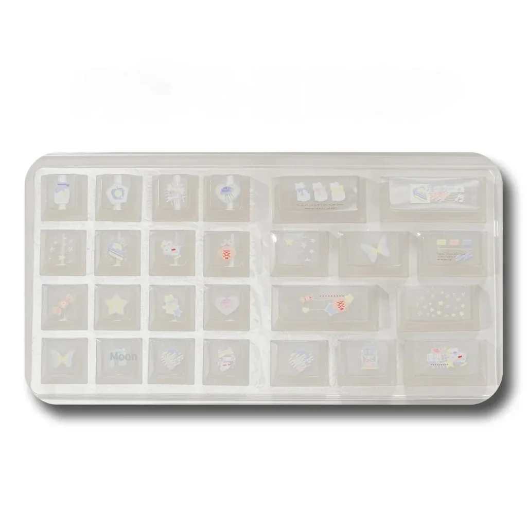 Sparkling Glitter PC Supplement Pack for Bear Cafe Keycaps, 26 luminous custom keyboard caps for coffee theme.