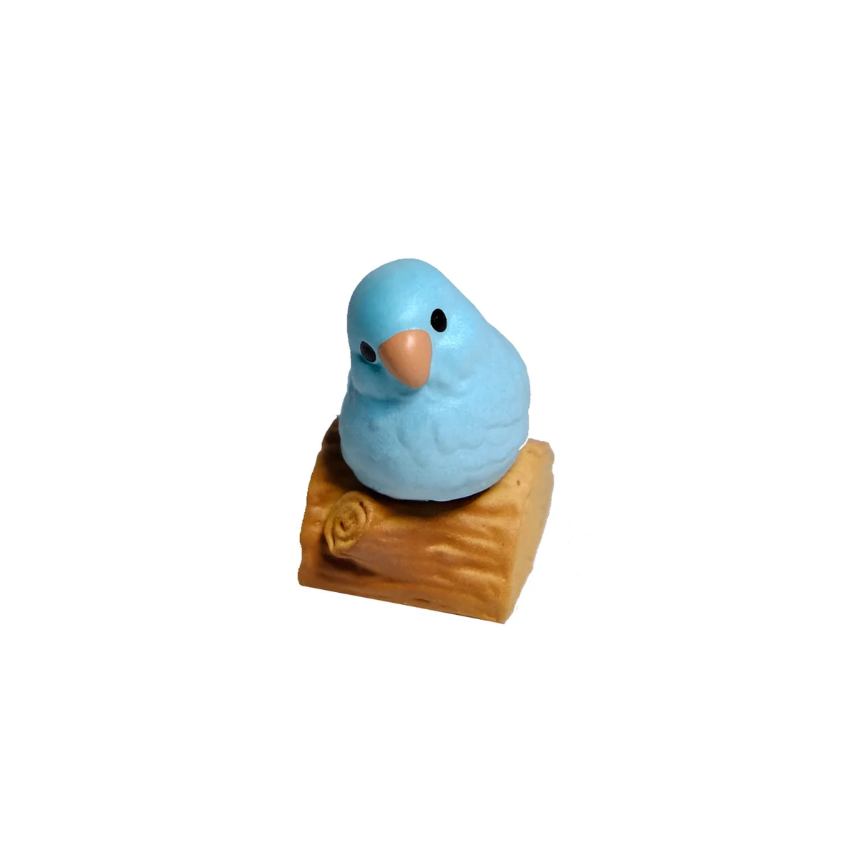 Artisanal handcrafted resin Blue Pacific Parrot keycap for MX boards, exquisitely detailed from various angles, highlighting its vibrant, sculptural design.