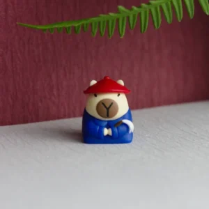 A charming handcrafted resin Capybara Servant Keycap, featuring a whimsical 3D sculpted capybara design on an artisan ESC key.