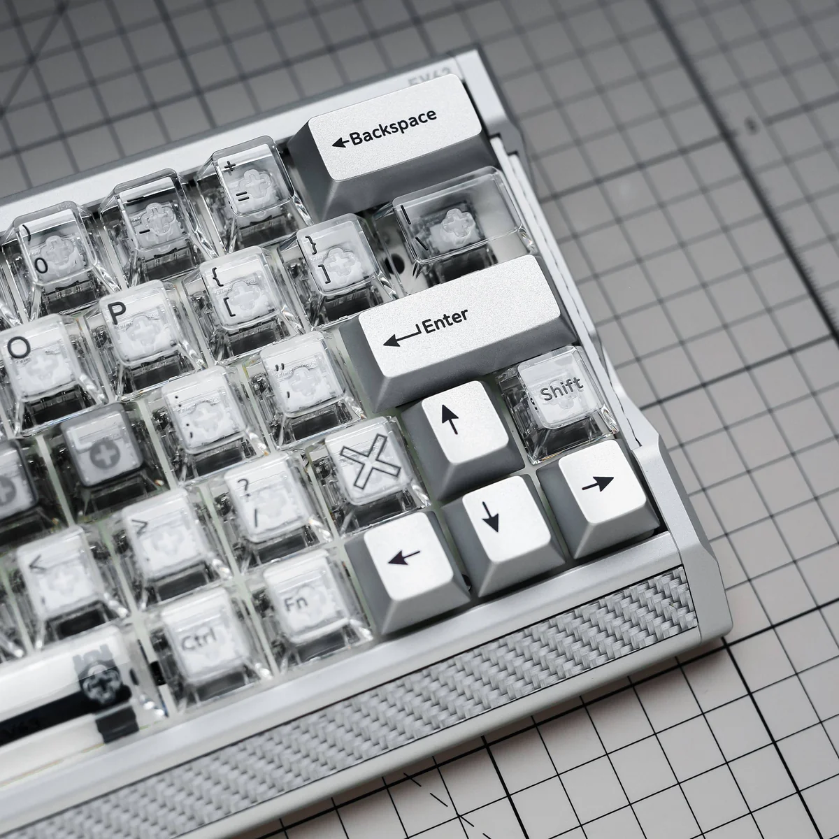 Celestial Star artisan keycap set gallery. Examine the hollowed aluminum frame and crystal transparency from multiple angles, revealing its intricate design.