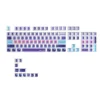 Premium Cosmic Code Crystal MDA Keycaps Set, showcasing mysterious 3D cosmic patterns embedded in transparent crystal from different angles.