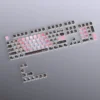 A collection of Coral Love Crystal Keycaps set MDA Profile, showcasing their stunning crystal-clear coral reef aesthetic from various angles with shimmering design.