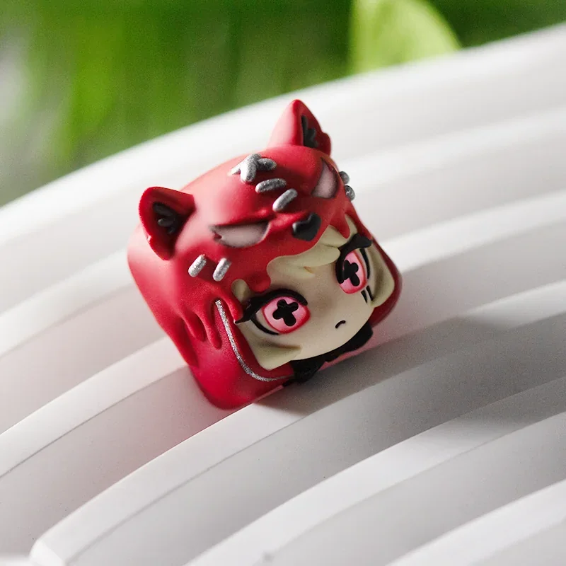 Fairy Tales: Alice & Little Red Riding Hood Keycaps, viewed from various angles to reveal its vibrant layered depth and artistic details.