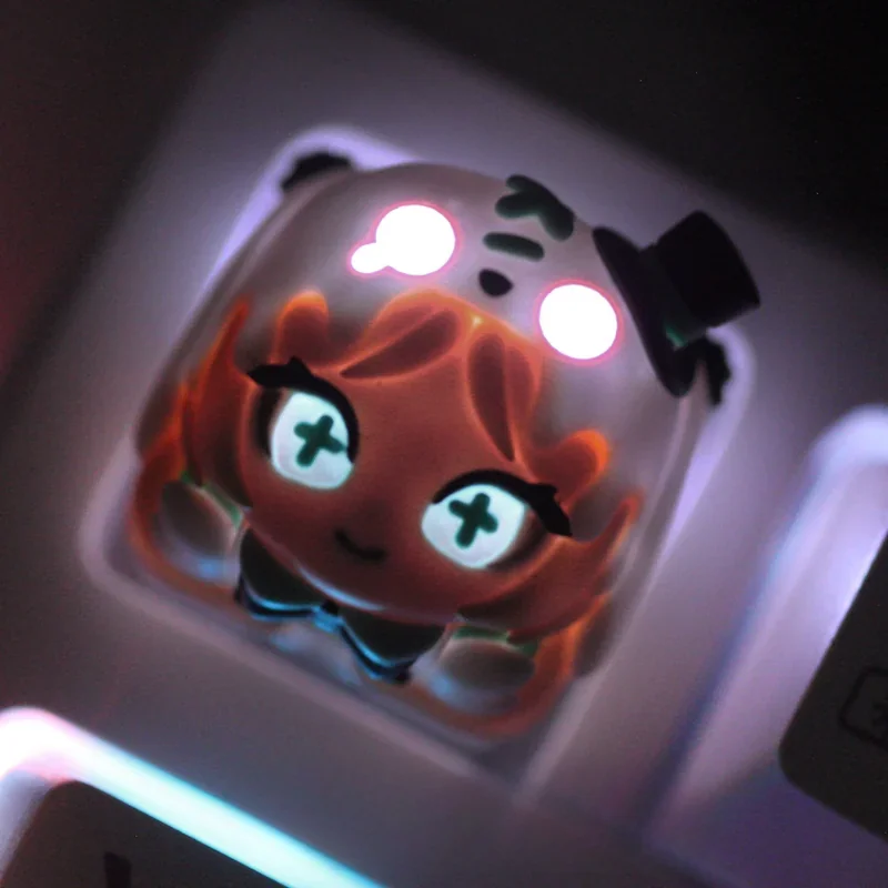 Multiple views of the Fairy Tales: Alice & Little Red Riding Hood Keycaps, showcasing its whimsical fairy tale scene and layered depth.