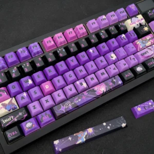 Exclusive Genshin Durin artisan keycap set, showcasing intricate dark fantasy corrupted dragon details inspired by Genshin Impact.