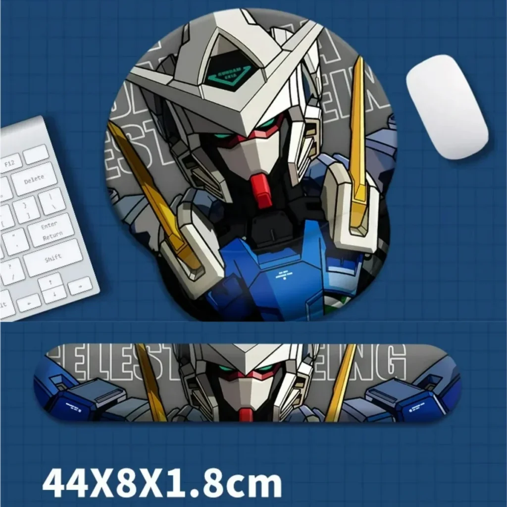 Gundam Wrist Pad & Wrist Rest featuring vibrant, detailed Mobile Suit Gundam mecha artwork, offering iconic style and superior ergonomic support for your desk.